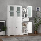 Colonna da bagno alta, autoportante, con ante e cassetto
