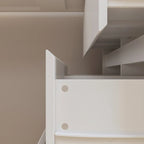 Cassettiera e Scrivania Girevole a 32,7H, con 6 Cassetti, Tavolo da Trucco, Bianco/Nero