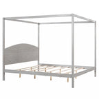 Letto a piattaforma a baldacchino King Size con testiera e gambe di supporto