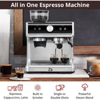Macchina da caffè espresso, con macinacaffè, serbatoio dell'acqua da 2,8 L