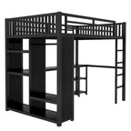 Struttura letto a soppalco full XL con armadio integrato