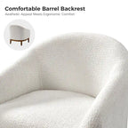 Poltrona a botte Augus Modern Boucle con gambe in legno massello di HULALA HOME