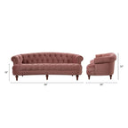 Divano Chesterfield trapuntato in velluto La Rosa 84 Mid-Century Modern