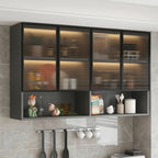 Madia pensile da cucina grigia in legno