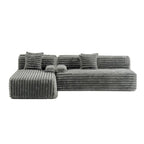Divano componibile Cloud, divano moderno imbottito con 2 cuscini decorativi, divano combinabile liberamente, divano componibile a L
