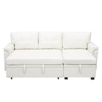 Divano componibile convertibile reversibile con letto estraibile, chaise longue con contenitore nascosto e gambe durevoli