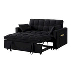 Divano Letto Estraibile 4-in-1 - Divanetto in Velluto - Divano Letto Convertibile con Schienale Reclinabile, 2 Tasche Laterali