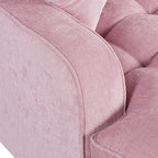 Divano Letto Chaise Longue in ciniglia, Divano Imbottito con Schienale Trapuntato e 2 Cuscini Rimovibili per Soggiorno
