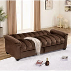 Divano letto convertibile in velluto da 82,7" con 2 cuscini