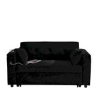Divano Letto Estraibile 54", Divano Reclinabile 2 Posti con Contenitore, Cuscino Lombare, Presa USB