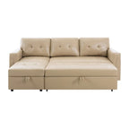 Divano componibile convertibile reversibile con letto estraibile, chaise longue con contenitore nascosto e gambe durevoli