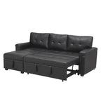 Divano componibile convertibile reversibile con letto estraibile, chaise longue con contenitore nascosto e gambe durevoli