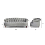 Divano Chesterfield trapuntato in velluto La Rosa 84 Mid-Century Modern