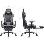 Sedia da gaming con poggiapiedi - Sedia da scrivania ergonomica
