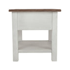 Tavolino occasionale Bolanburg bianco anticato/marrone