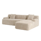 Divano componibile Cloud, divano moderno imbottito con 2 cuscini decorativi, divano combinabile liberamente, divano componibile a L