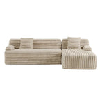 Divano componibile Cloud, divano moderno imbottito con 2 cuscini decorativi, divano combinabile liberamente, divano componibile a L